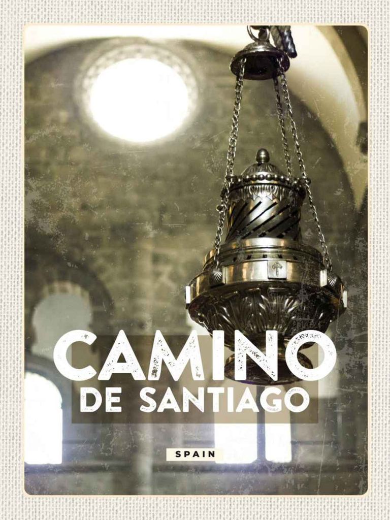 vianmo Holzschild 40x30 cm Camino de Santiago spain Spainien Bildmotiv Reisemotiv Europa