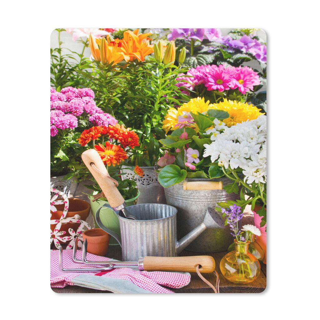 MuchoWow Mauspad Mousepad Gartengeräte - Blumen - Frühling 30x40 cm - Mousepads - Maus Mat - Pad - Mausunterlage - Mausmatten