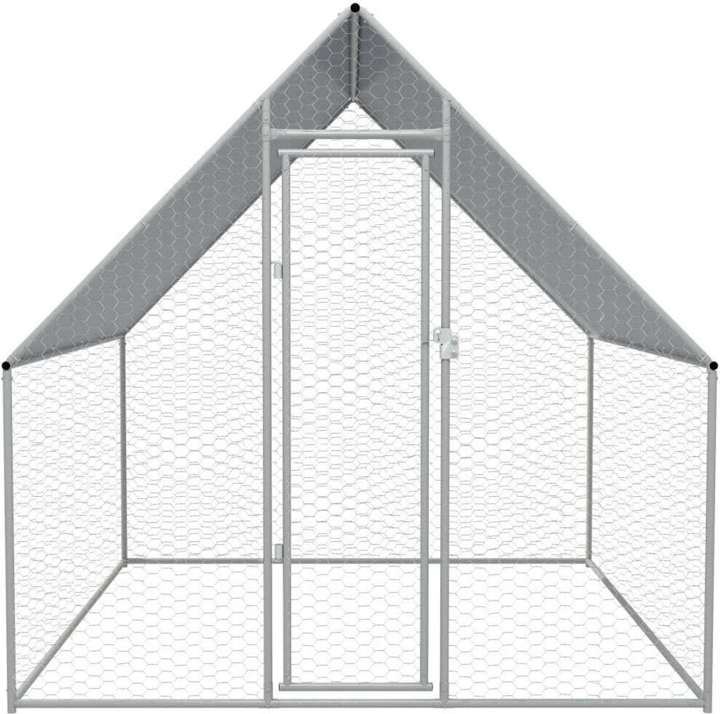 vidaXL Outdoor-Hühnerkäfig 2x2x1,92 m Verzinkter Stahl Produktbild 