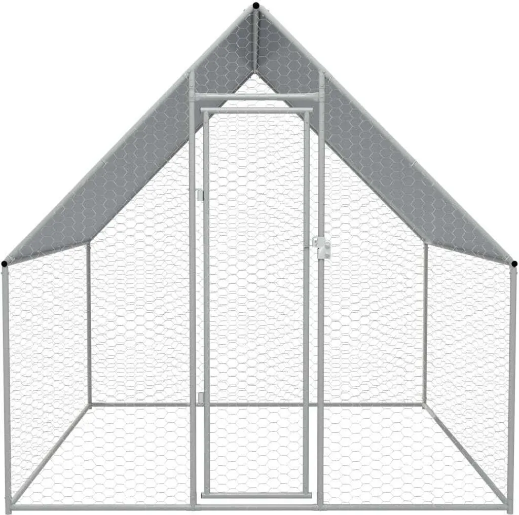 vidaXL Cage à poules d'extérieur 2x2x1,92 m en acier galvanisé robuste