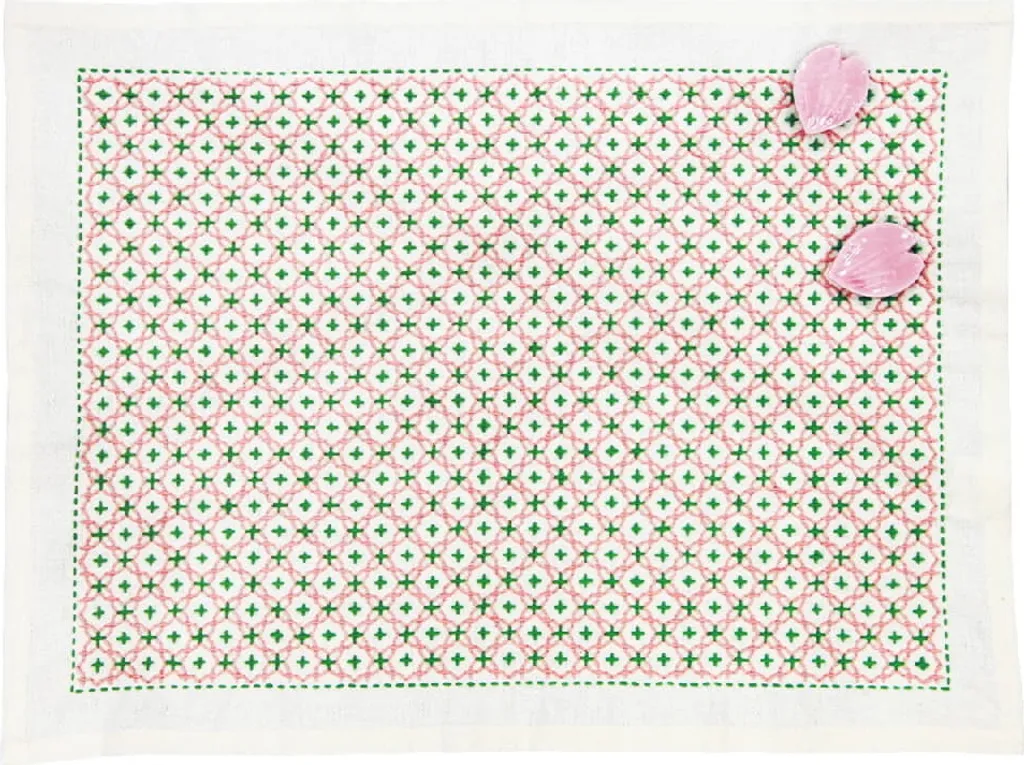 Kit Olympus Sashiko Hitomezashi - Arte del Ricamo Giapponese 33x43