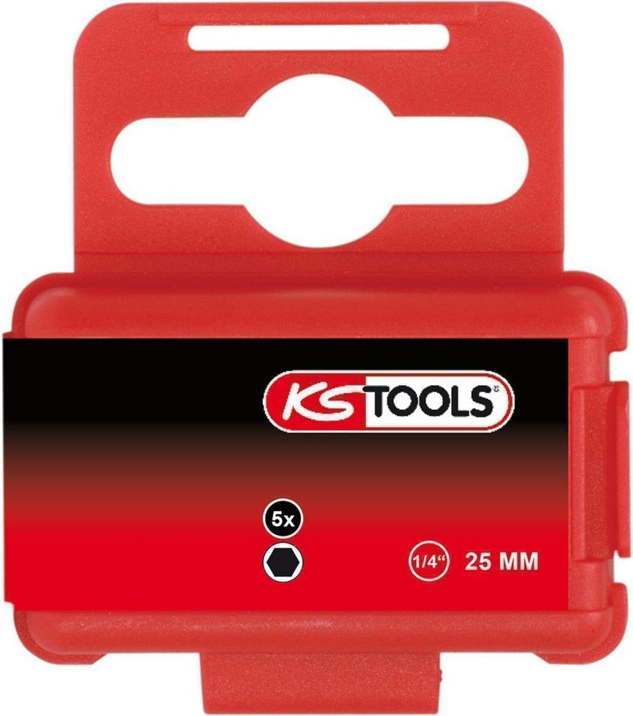 KS Tools 1/4 Bit Innensechskant, 25 mm, 3/8, 5er Pack