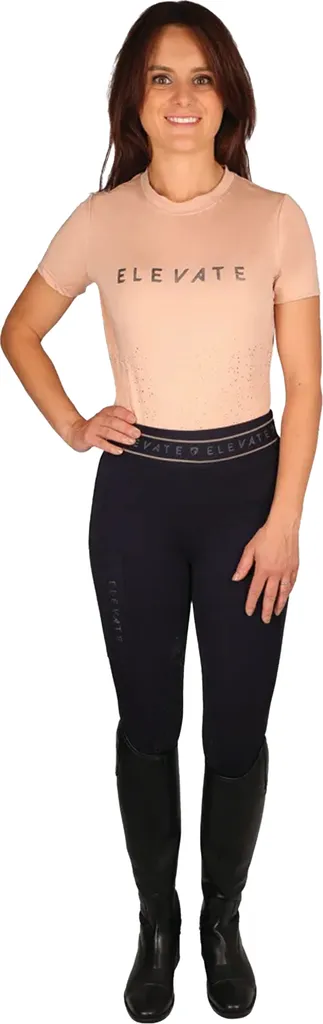 Leggings équitation XXL anti-frottement Hy Elevate Allure bleu et gris