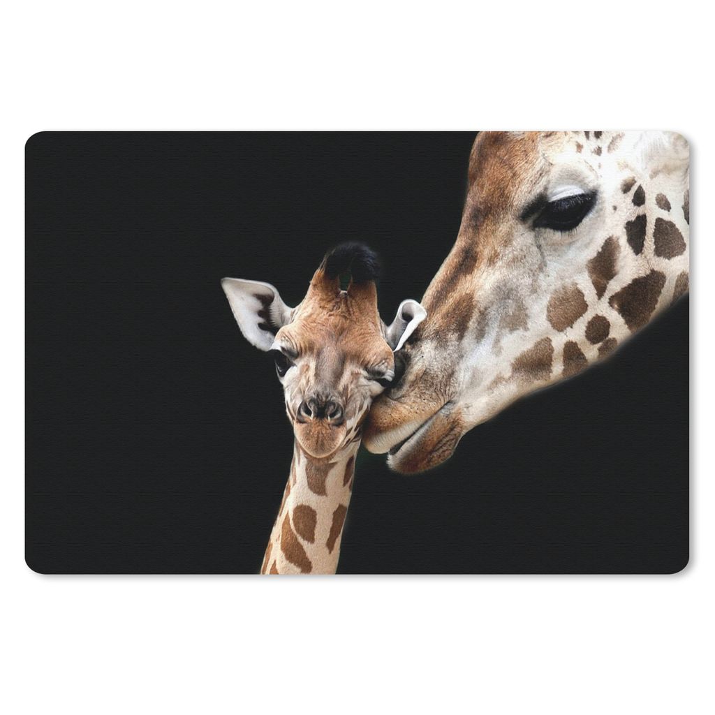 MuchoWow Mauspad Mousepad Giraffe - Tiere - Schwarz - Porträt - Tiere 27x18 cm - Mousepads - Maus Mat - Pad - Mausunterlage - Büroartikel - Des...