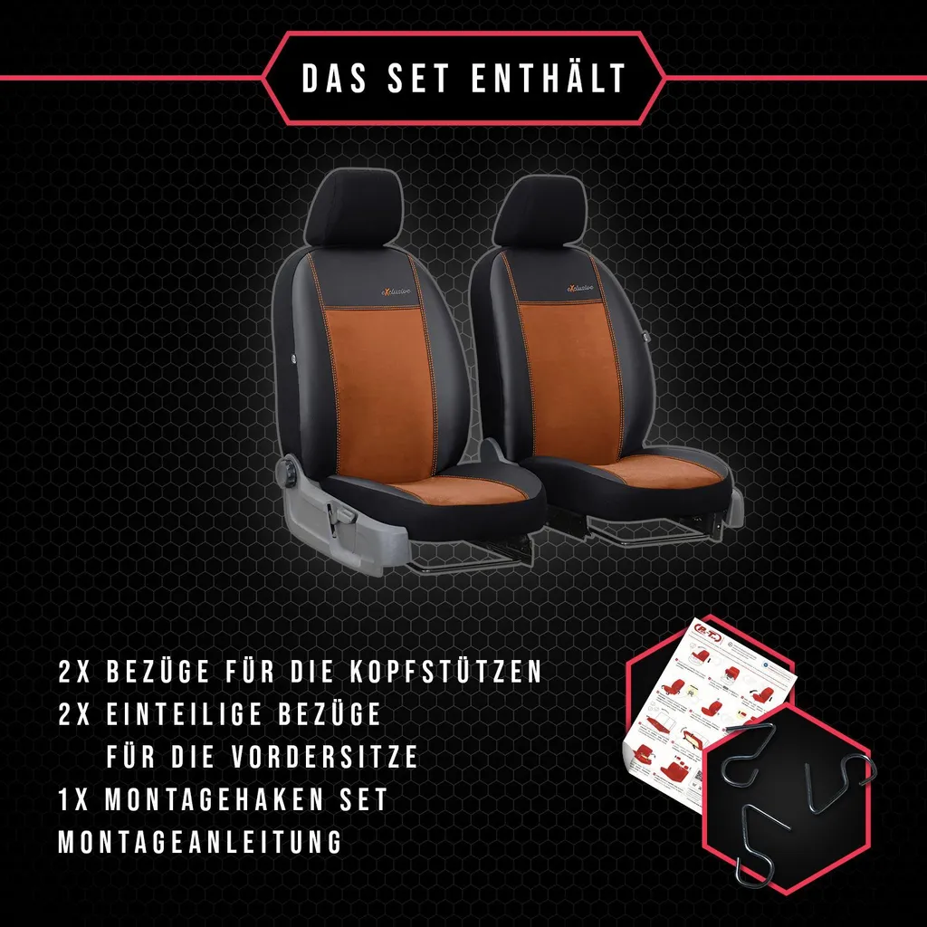Coprisedili auto Coprisedili universali per Iveco Daily V fino a 14 Brown 1+1 BUS - 8