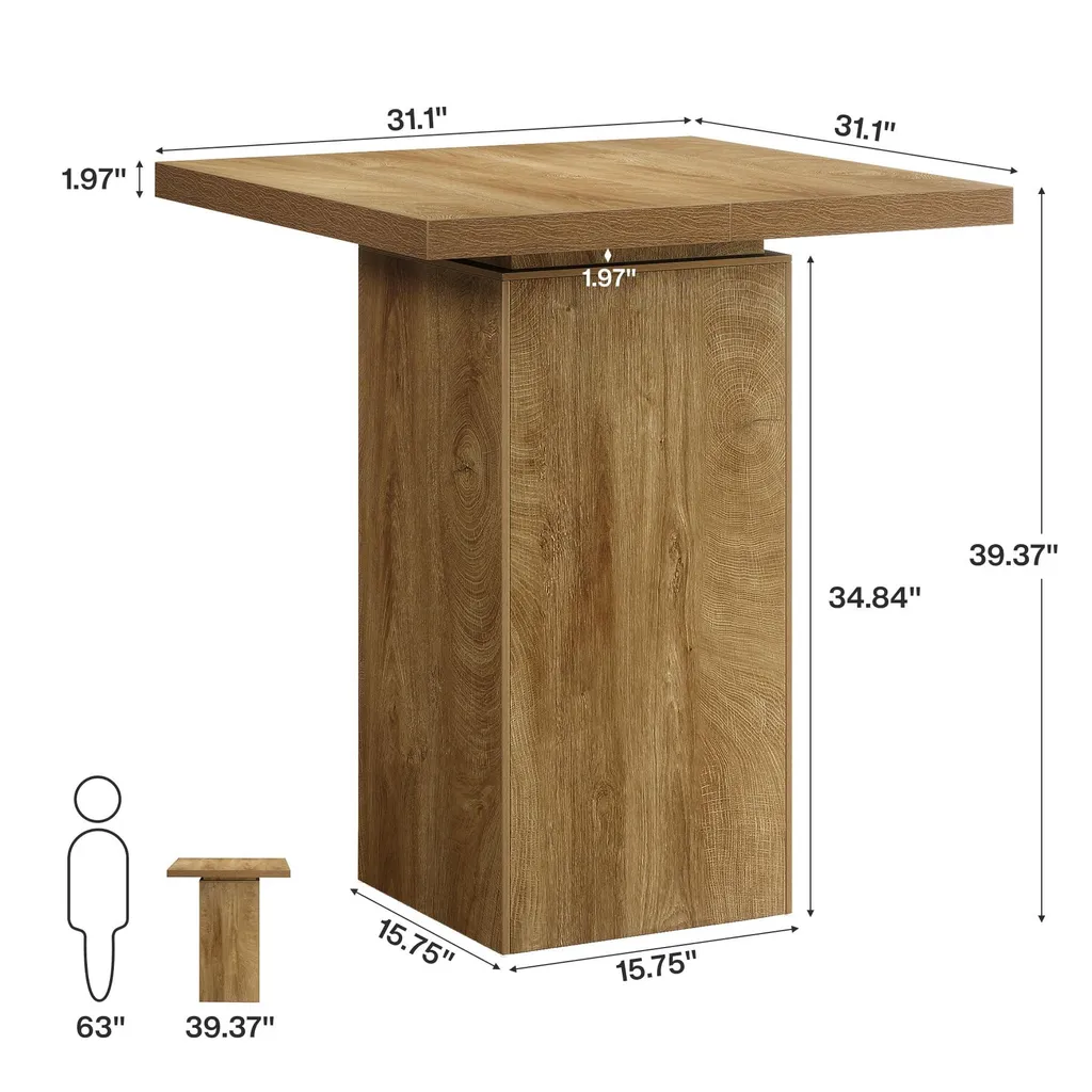 Table Haute Stable pour Petit Espace, Table de Bar Anti-Rayures 100 cm