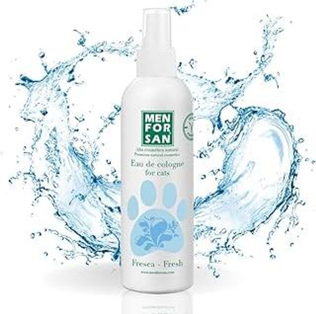 MENFORSAN Fresh Eau de Toilette für Katzen, 125 ml, sorgt für einen frischen Duft, Deo-Effekt, transparent