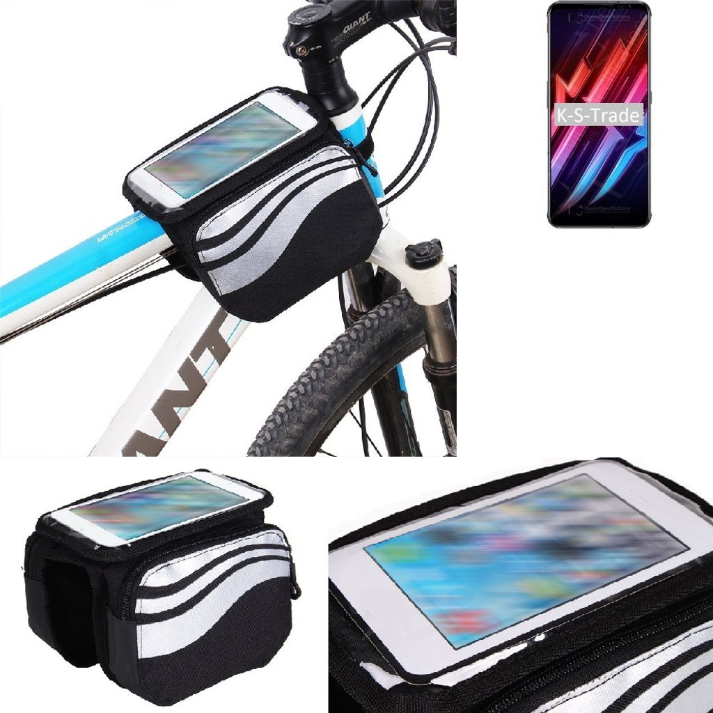 K-S-Trade Rahmentasche Fahrrad-Halterung kompatibel mit nubia Red Magic 6 Pro Rahmenhalterung Fahrrad Handyhalterung Fahrradtasche Handy Smartphone
