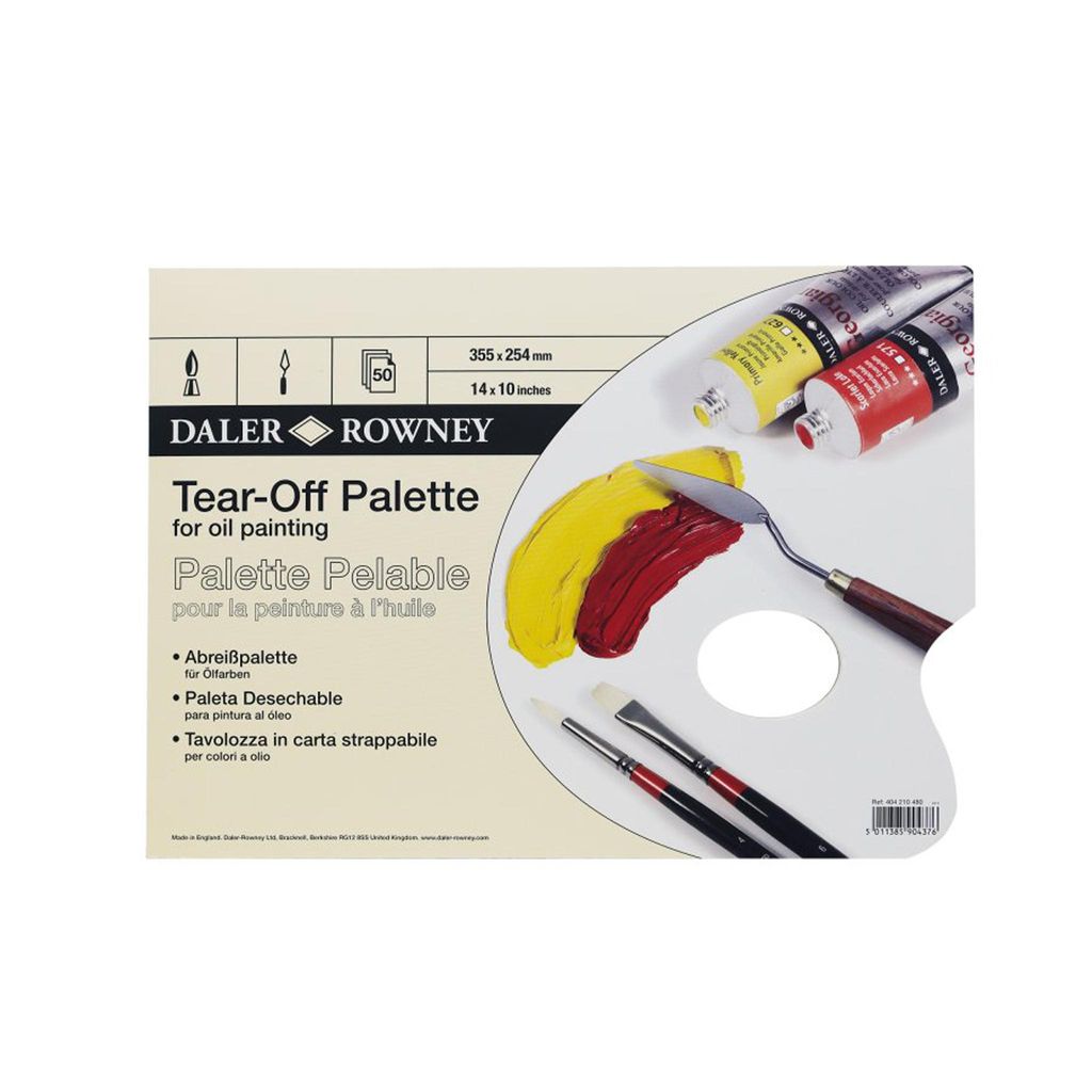 Daler-Rowney Abreißpalette für Ölfarben, 50 Blatt Pflanzenpergament, 35 x 25 cm.