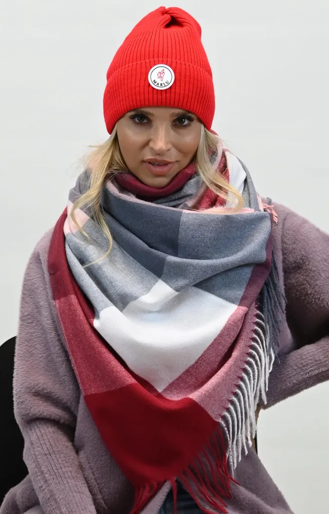 Cappello Donna a Coste Rosso n1 | Berretto Lana Invernale Made in Italy - 6