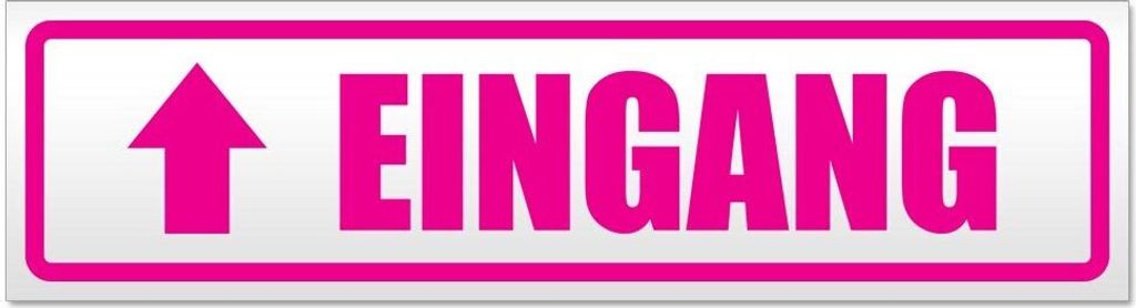 Kiwistar Eingang mit Pfeil Magnetschild Schild magnetisch - 45cm Pink - Magnetfolie für Auto PKW Kfz