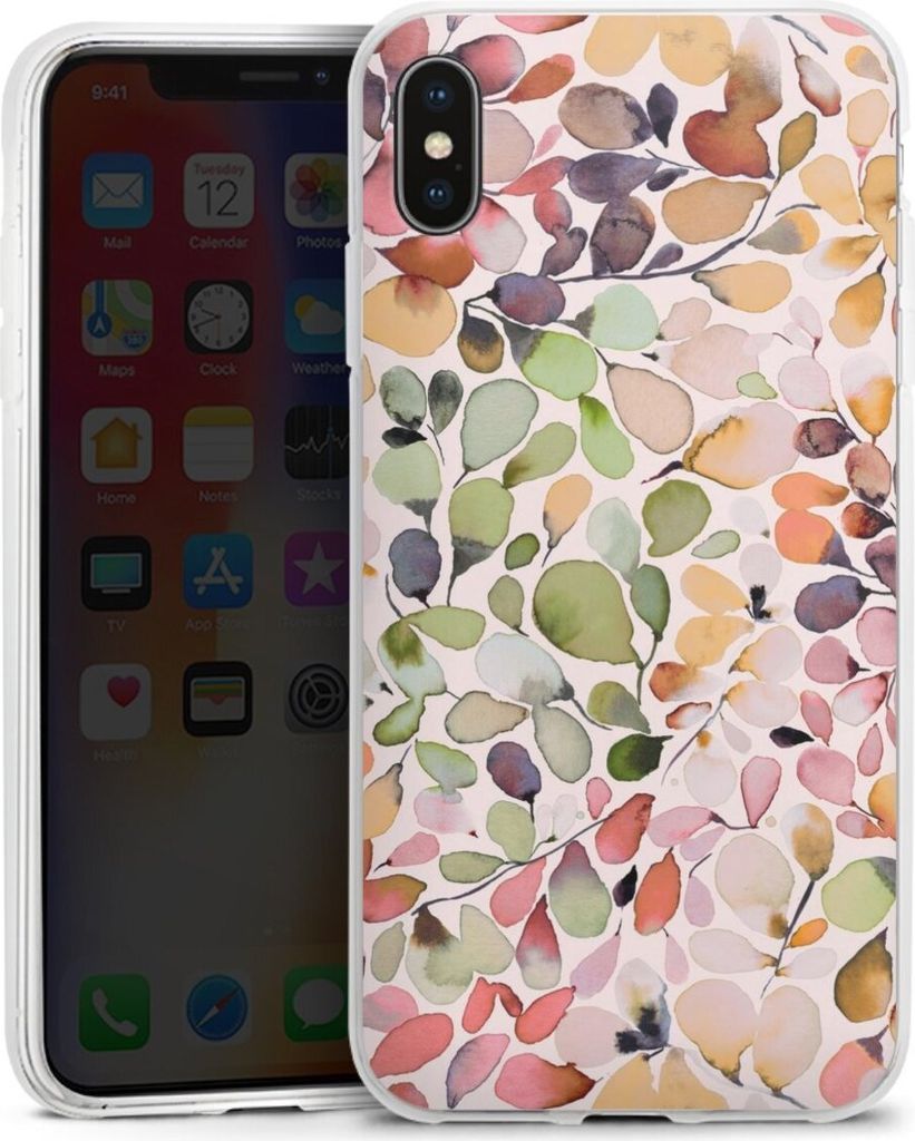 DeinDesign Handyhülle für Apple iPhone Xs Max Silikon Hülle Case Smartphone Schutzhülle Muster Pattern Eukalyptus