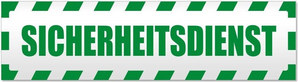 Kiwistar - Autoaufkleber - Grün - 60 x 16 cm - Sicherheitsdienst gestreift - Hinweis Aufkleber Sticker für Auto, Kfz, Fahrrad, PKW, LKW