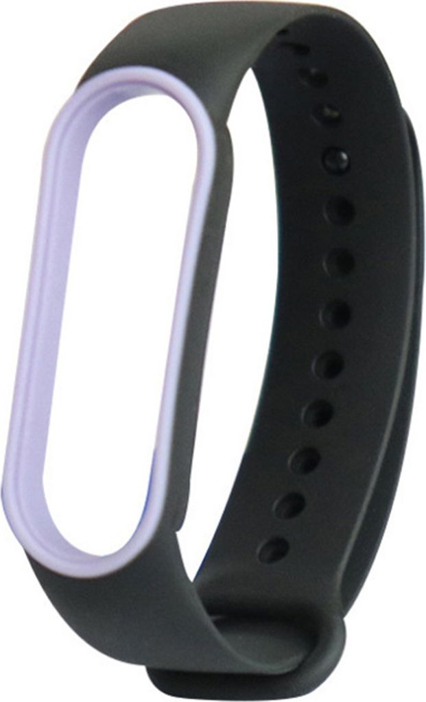 Soft Silicon Watch Band Ersatzsportband für Xiaomi Mi Band 5-Schwarz + lila