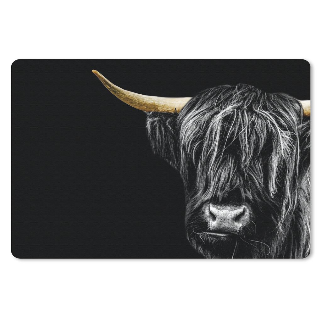 MuchoWow Mauspad Mousepad Schottischer Highlander - Gold - Mantel - Tiere - Kuh 27x18 cm - Mousepads - Maus Mat - Pad - Mausunterlage - Büroarti...