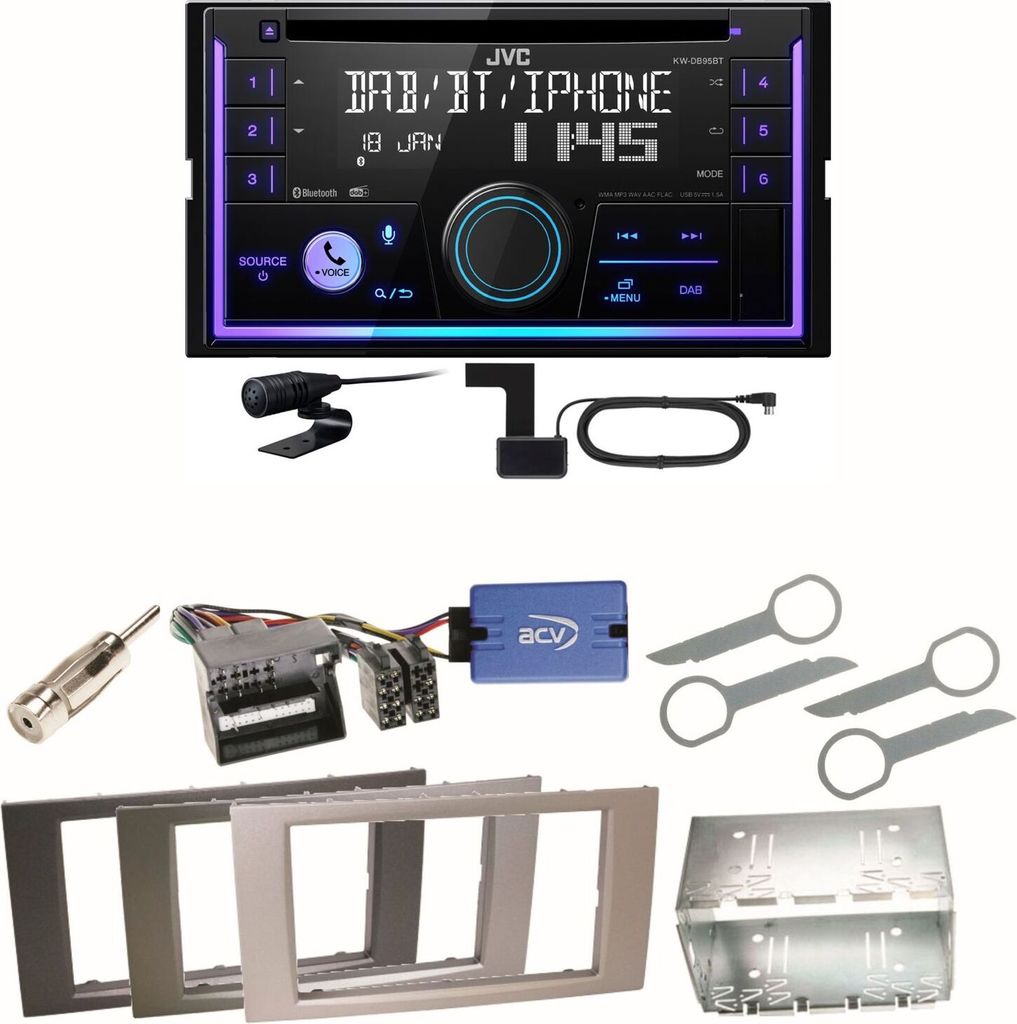 JVC KW-DB95BT Bluetooth Digitalradio Einbauset für Ford Kuga Fusion Galaxy S-Max