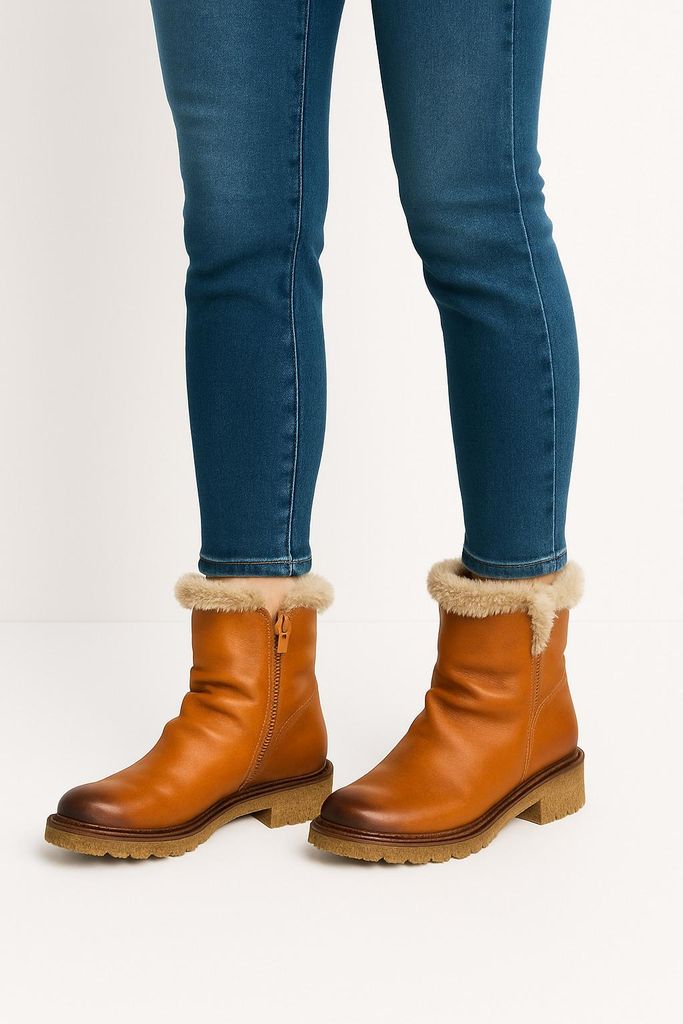 FELMINI Stiefelette Stiefelette Glattleder/Kunstfell Produktbild 