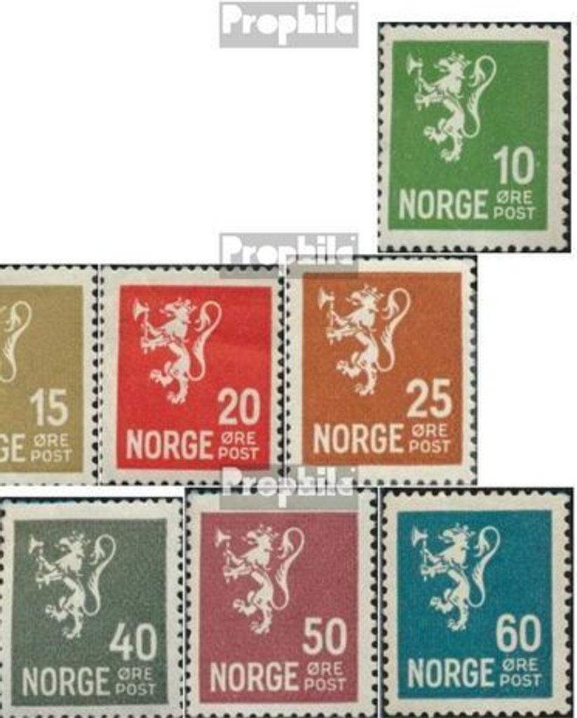Briefmarken Norwegen 1926 Mi 120A-132A (kompl.Ausg.) Jahrgang 1926 komplett mit Falz Wappenlöwe