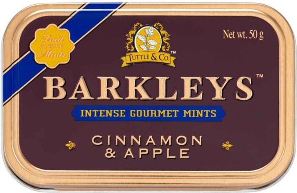 Barkleys Pastillen Tin Cinnamon und Apfel in einer Produktbild 