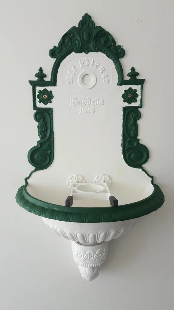 Wandbrunnen Wiener Bassena Original Aluminium weiß/grün  Produktbild 