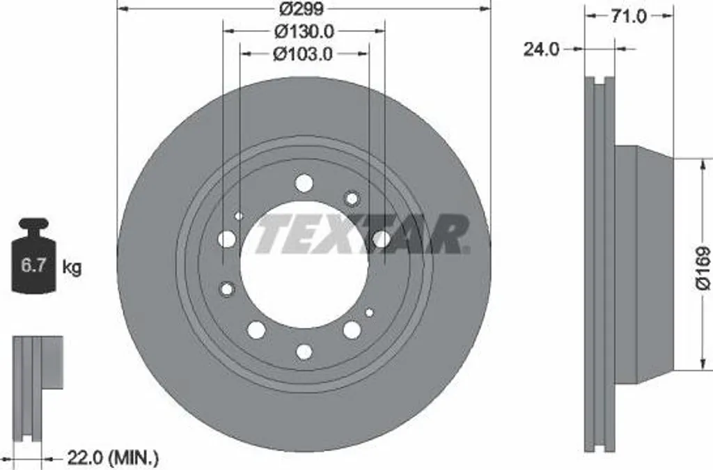 TEXTAR 92043300 Disque de frein OE 8A0615601B compatible 928 haute performance