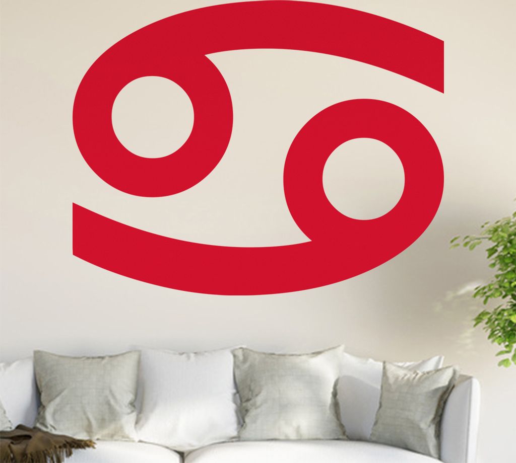 Sternzeichen: Krebs Wandtattoo in 6 Größen - Wandaufkleber Wall Sticker - Dekoration, Küche, Wohnzimmer, Schlafzimmer, Badezimmer