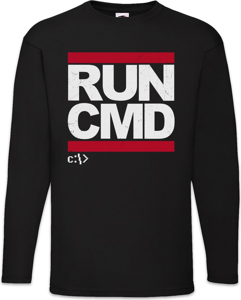 Urban Backwoods RUN CMD, Langarm T-Shirt, Farbe: Schwarz, Größe: 2XL
