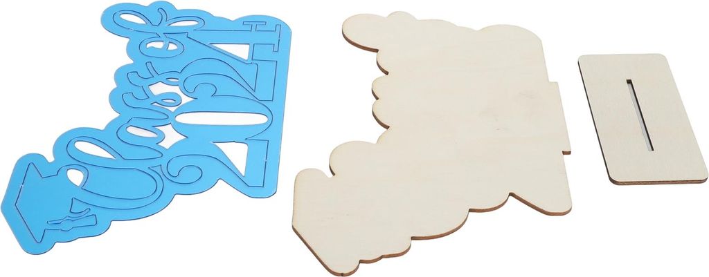 2024 Abschluss-Tischdekoration aus Holz, Party-Dekoration, Schild für High School, College-Klasse in Blau