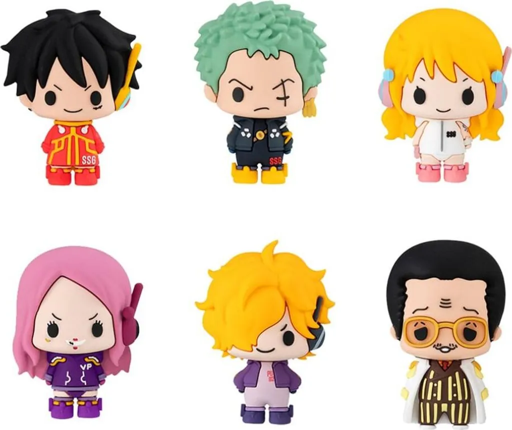 One Piece Chokorin Mascot : Set Complet 6 Figurines Egghead sans Doublon