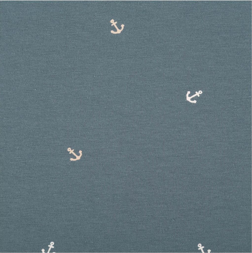 Jerseystoff Meterware Baumwolljersey Anker blau 1,50m