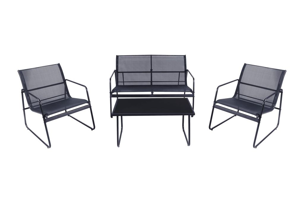 Lounge Set 4tlg. Outdoor Gartenlounge Sitzgruppe Sitzbank Gartentisch Stühle