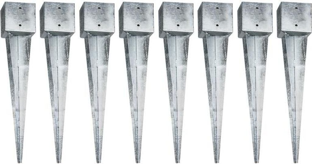 Einschlaghülse Bodenhülse 8x Einschlagbodenhülse 141x141x750mm Vierkant Erdanker