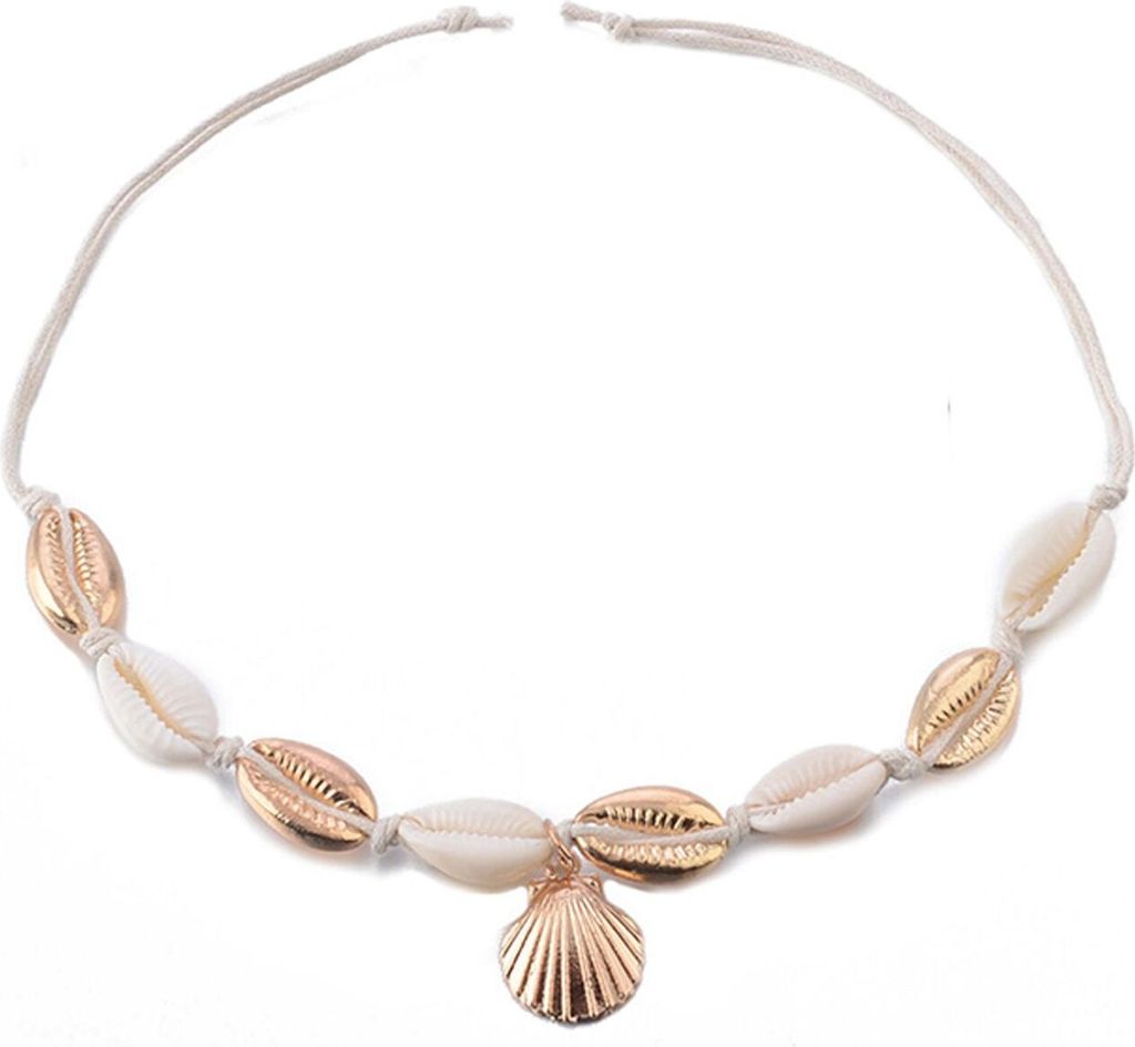Muschel Fußkettchen Fußkette Miniblings Fußkette Sommer Meer Strand golden weiß
