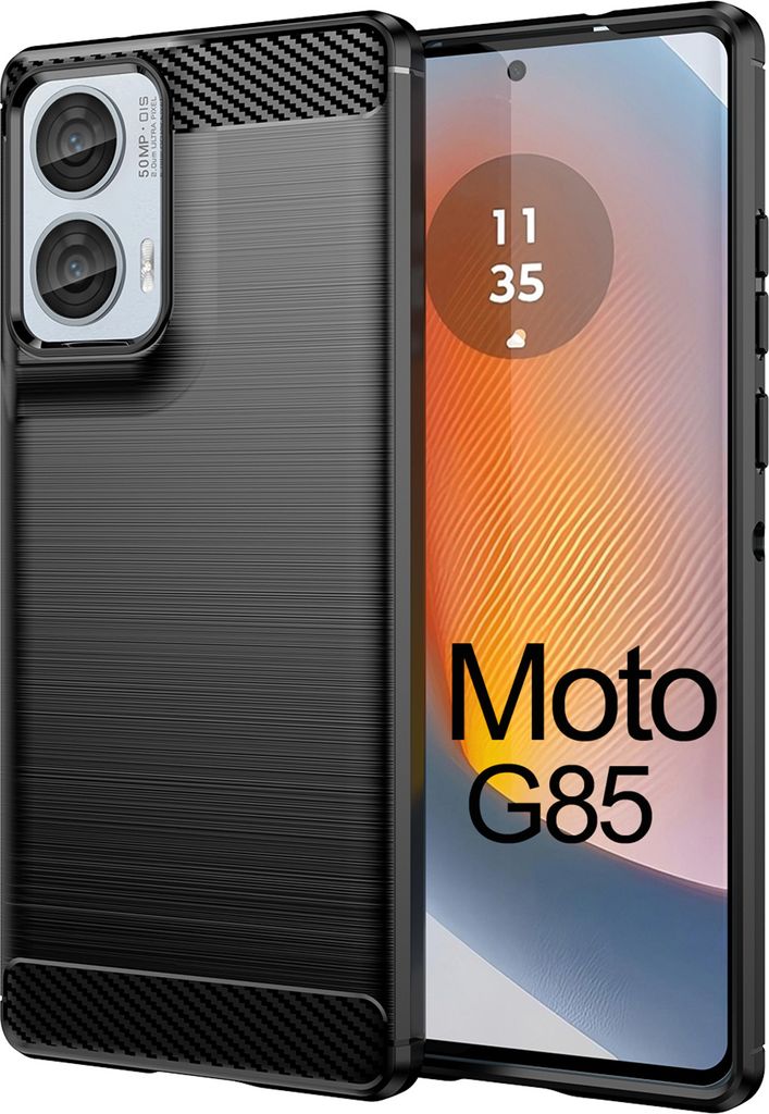 Carbon Hülle für Moto G85 Hülle Handyhülle Outdoor Handy Tasche Bumper Case Back Cover