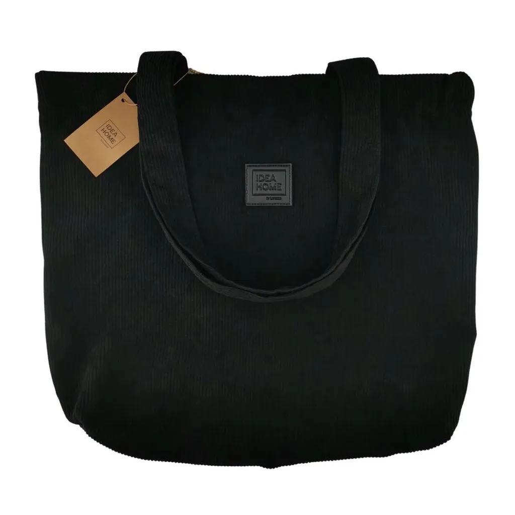 IDEA HOME Manhattan Cord Bag Nero: Shopper Velluto Chiusura Magnetica