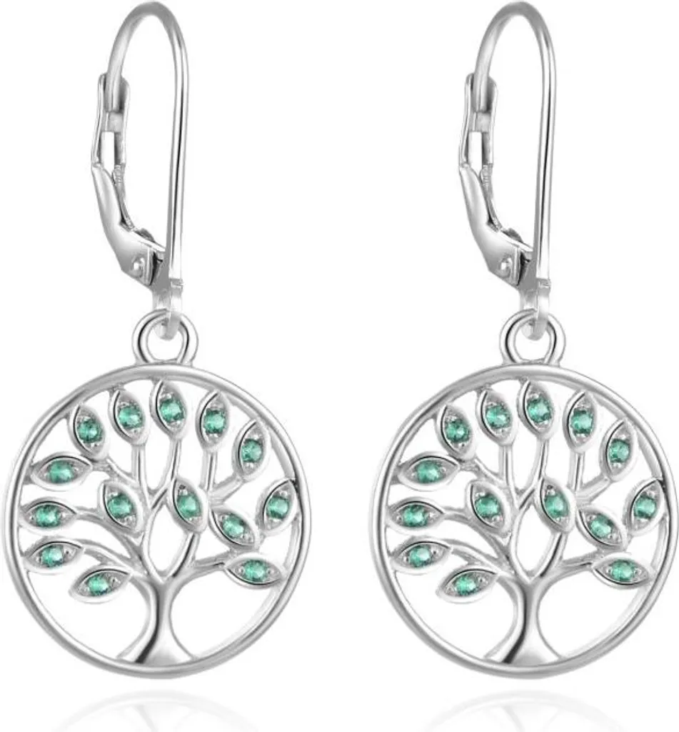 Boucles d'oreilles Arbre de vie en argent, cadeau d'anniversaire