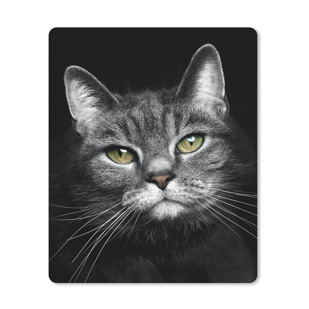 MuchoWow Mauspad Mousepad Haustiere - Katze - Tiere - Schwarz - Weiß 19x23 cm - Mousepads - Maus Mat - Pad - Mausunterlage - Mauspads - Spielen