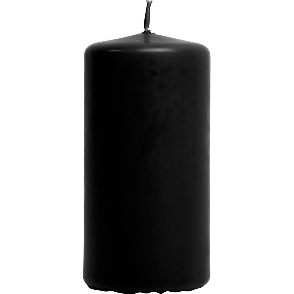 Creativ Firmenkerzen, H: 100 mm, D 50 mm, schwarz, 6 Stück 1 Karton