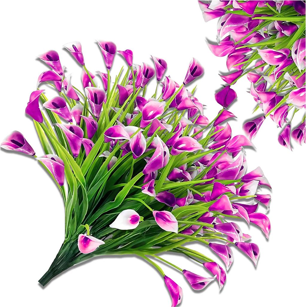 EDIBAZZAR | Kunstblumen rosa Lilien Deko Blumenstrauß Calla 5St