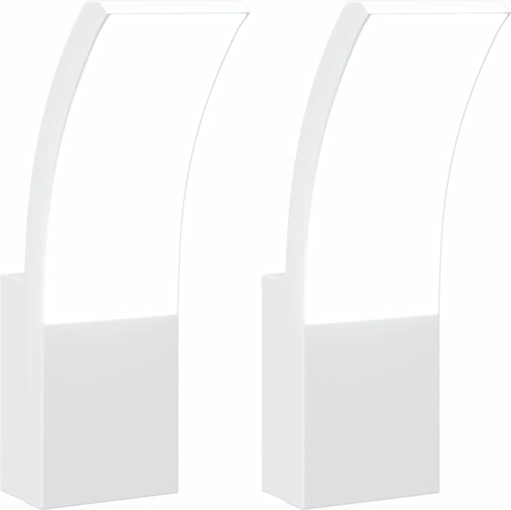 Luci da parete per esterni a LED 2 pz. Alluminio pressofuso bianco