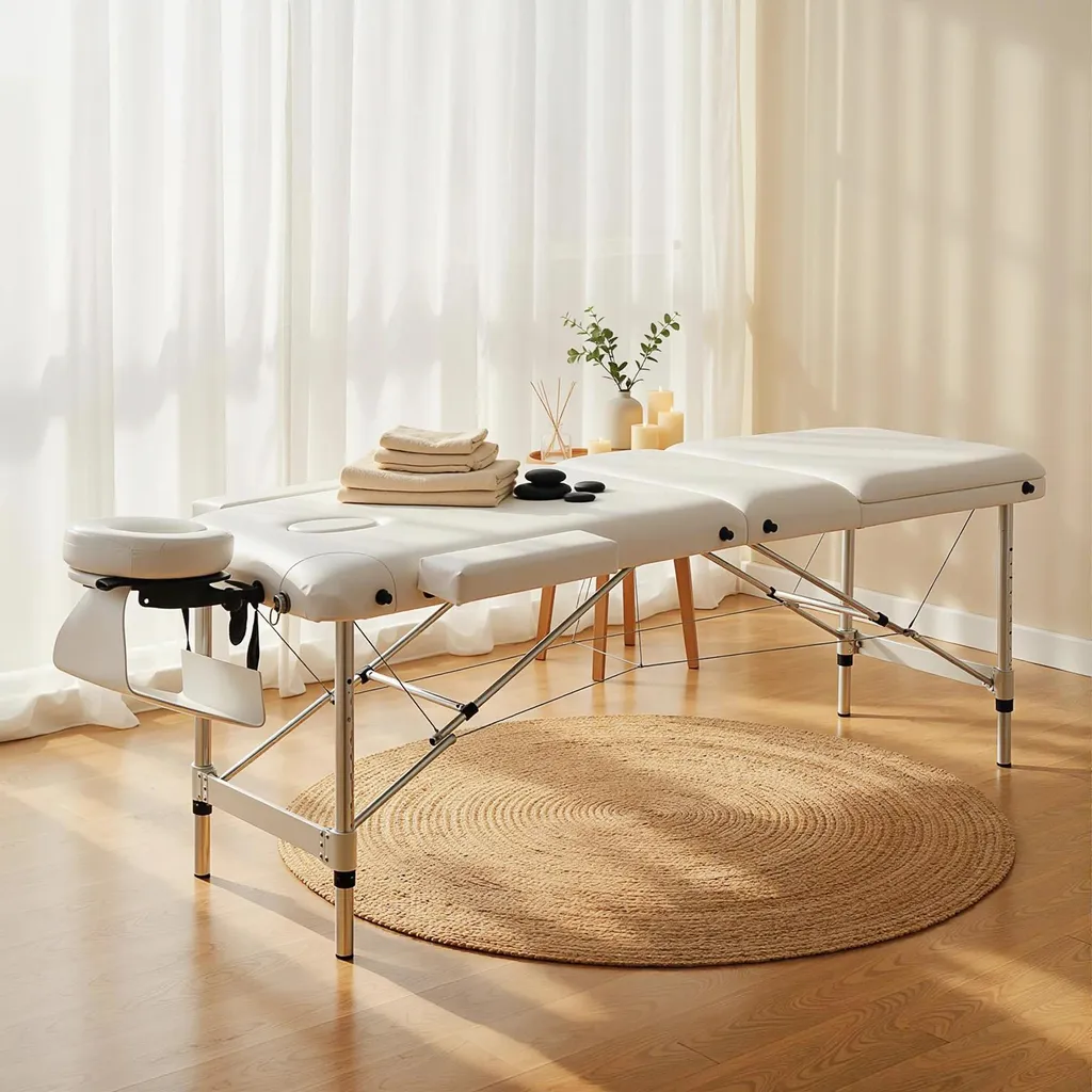 Table de massage transportable pour domicile et cabinet - Bois et PVC
