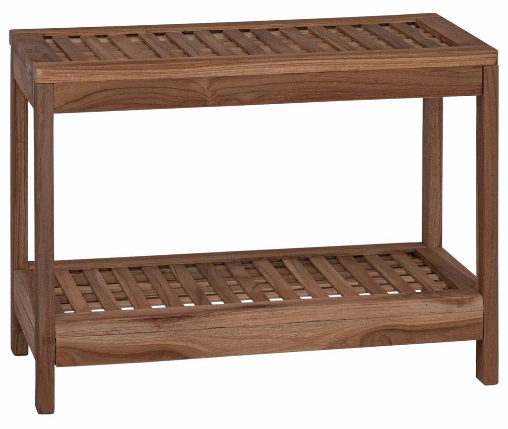 vidaXL Bad Beistelltisch Natur 60 x 30 x 45 cm Massivholz Teak