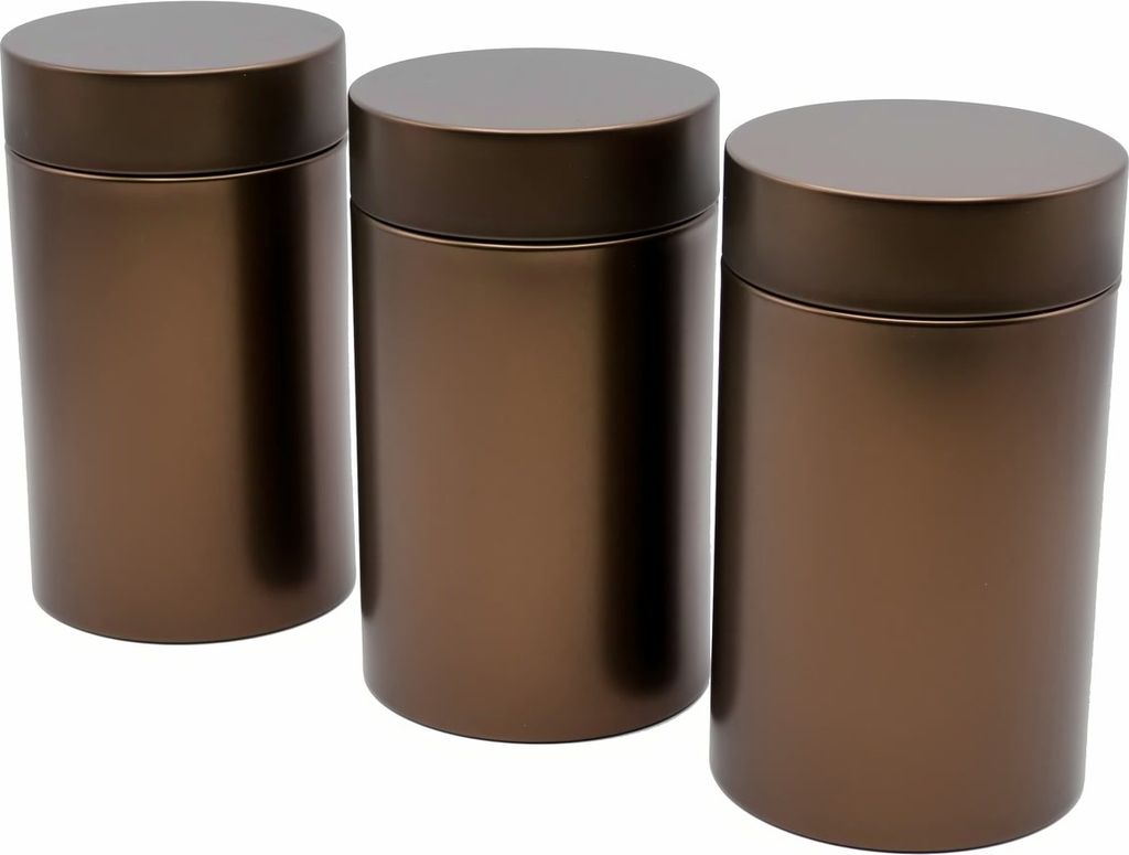 Dosenritter | 3 x runde Teedose / Vorratsdose, metallic Produktbild 1