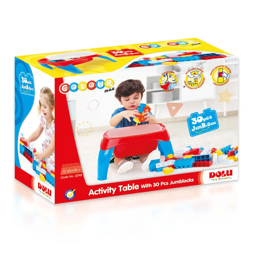 Table de jeu pour apprendre à construire - DOLU 52988 avec 30 briques - 4
