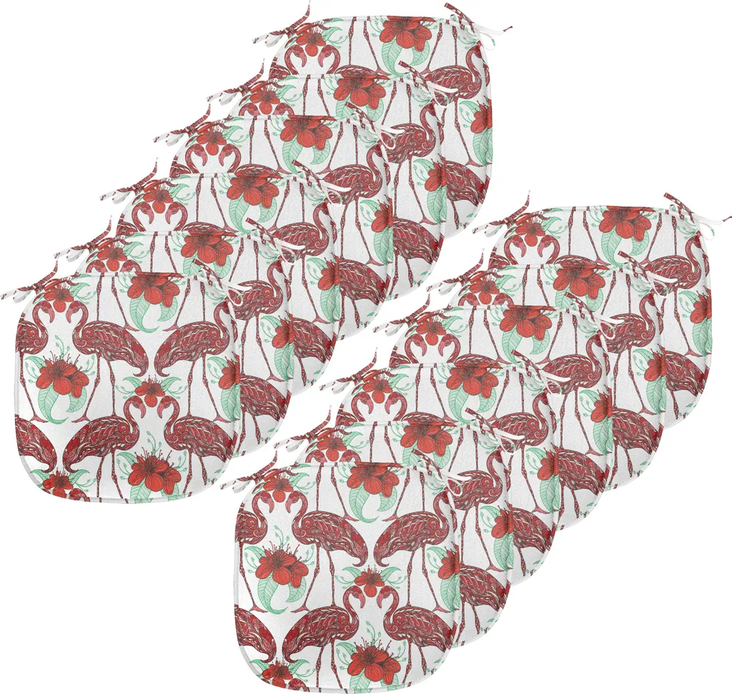 ABAKUHAUS Flamingo Lot de 12 Galettes de Chaise 40x40 cm Vert Océan