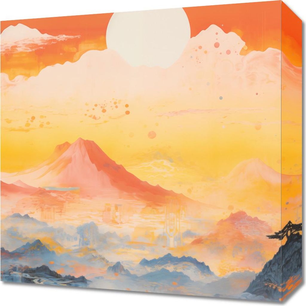 Bild 40x40cm Morgen über dem Land der stillen Berge
