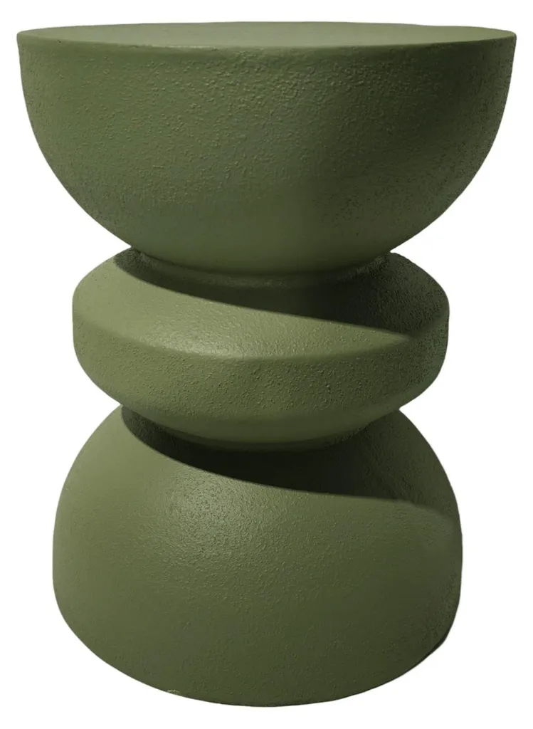 Petite table d'appoint salon Rebecca Mobili Silvar vert pour plantes