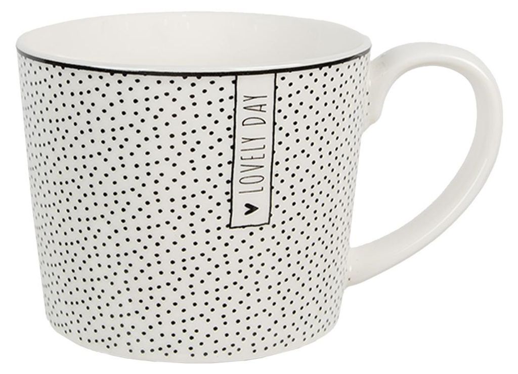 Clayre & Eef Tasse 275 ml Weiß Keramik Punkte Produktbild 