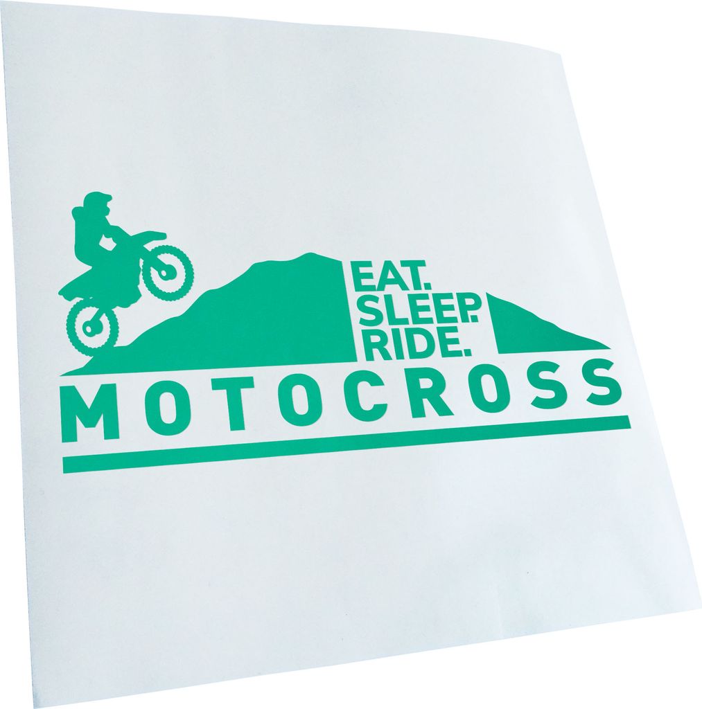 Kiwistar - Autoaufkleber - Motocross eat sleep ride - Blau - 20x9cm - Aufkleber für Auto, Laptop, Fahrrad, LKW, Motorrad mehrfarbig JDM Decal Racing