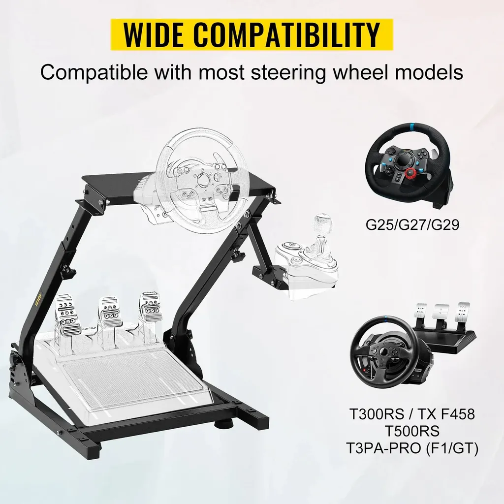 Châssis pour volant de jeu de course avec support de pédales ajustable - 5